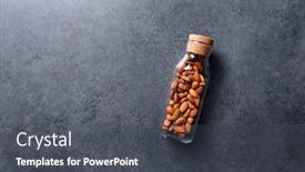 Presentation with almond - Presentation theme enhanced with almond-nuts-in-a-glass background and a dark gray colored foreground