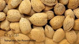  Presentation with shells - Colorful PPT theme enhanced with almond-nuts-in-shells-closeup backdrop and a gold colored foreground
