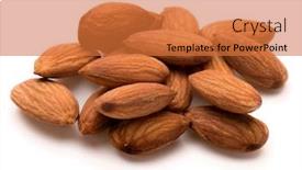  Presentation with almond - Presentation theme with almond nuts isolated on white background close up background and a red colored foreground