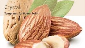  Presentation with paths - Slide deck enhanced with almond nuts with leaves on a white background file contains clipping paths background and a lemonade colored foreground