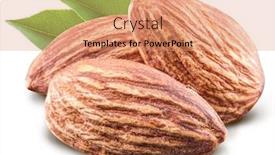  Presentation with paths - Theme with almond nuts with leaves on a white background file contains clipping paths background and a coral colored foreground