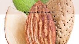  Presentation with paths - PPT theme enhanced with almond nuts with leaves on a white background file contains clipping paths background and a coral colored foreground
