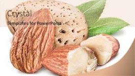  Presentation with paths - PPT theme with almond nuts with leaves on a white background file contains clipping paths background and a lemonade colored foreground