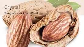  Presentation with paths - Slide set featuring almond nuts with leaves on a white background file contains clipping paths background and a lemonade colored foreground