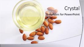  Presentation with almond - PPT layouts enhanced with almond oil and almond seed background and a sky blue colored foreground