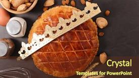  Presentation with almond - Beautiful theme featuring almond pie epiphany cake backdrop and a tawny brown colored foreground