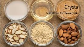  Presentation with nuts milk - Audience pleasing slide deck consisting of almond super foods nuts backdrop and a coral colored foreground