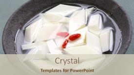  Presentation with almond - Colorful PPT theme enhanced with almond-tofu-almond-jelly-almond backdrop and a soft green colored foreground