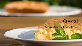  Presentation with almonds - Slides with almonds cake on sunny day background and a gold colored foreground