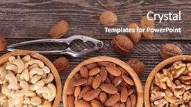  Presentation with nuts - Audience pleasing presentation theme consisting of almonds cashews - assortment of nuts backdrop and a tawny brown colored foreground