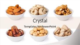  Presentation with edible nuts - Presentation theme featuring almonds cashews - nuts collection isolated background and a lemonade colored foreground