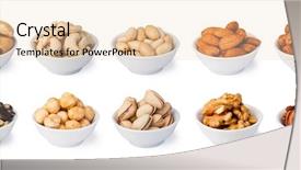  Presentation with nuts bolts nuts and bolts - Presentation theme consisting of almonds cashews - nuts collection isolated background and a lemonade colored foreground