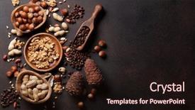  Presentation with nuts - Audience pleasing presentation theme consisting of almonds cashews - various nuts on stone table backdrop and a wine colored foreground