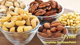  Presentation with cashews cashew fruit - PPT theme featuring almonds cashews pistachio and pine background and a tawny brown colored foreground