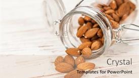  Presentation with almonds - PPT theme consisting of almonds closeup photo background and a lemonade colored foreground