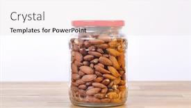  Presentation with pantry - Slide set with almonds-in-a-jar background and a sky blue colored foreground