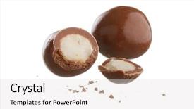  Presentation with water farming almonds - Colorful presentation design enhanced with almonds-in-the-chocolate backdrop and a light gray colored foreground