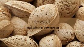  Presentation with almonds - Cool new presentation theme with almonds in the pod close up full frame backdrop and a coral colored foreground