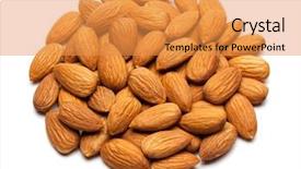  Presentation with almonds - Slides enhanced with almonds isolated on the white background and a gold colored foreground
