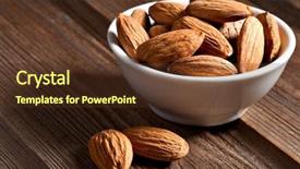  Presentation with almonds - Amazing presentation theme having almonds isolated on the white backdrop and a tawny brown colored foreground