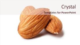  Presentation with almonds - Presentation featuring almonds isolated on the white background and a lemonade colored foreground
