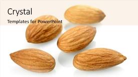  Presentation with almonds - PPT layouts enhanced with almonds isolated on white background background and a yellow colored foreground