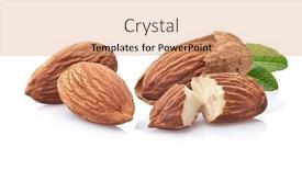  Presentation with almonds - PPT theme enhanced with almonds-kernel-in-closeup background and a coral colored foreground
