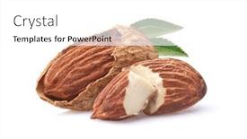  Presentation with almonds - Presentation theme having almonds-kernel-in-closeup background and a white colored foreground