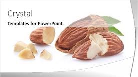  Presentation with almonds - Presentation theme with almonds-kernel-in-closeup background and a white colored foreground