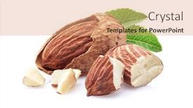  Presentation with almonds - Slide deck consisting of almonds-kernel-in-closeup background and a coral colored foreground