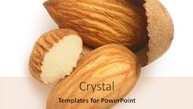  Presentation with almonds - Amazing PPT theme having nuts isolated on white background backdrop and a yellow colored foreground