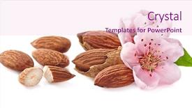  Presentation with almonds - Cool new presentation theme with almonds nuts with flowers backdrop and a lemonade colored foreground
