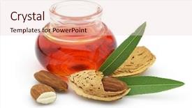  Presentation with lemongrass oil - Amazing PPT theme having almonds oil backdrop and a lemonade colored foreground