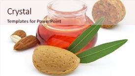  Presentation with almonds - Theme with almonds oil background and a lemonade colored foreground