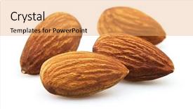  Presentation with almonds - Cool new presentation with almonds on a white background backdrop and a yellow colored foreground