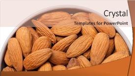  Presentation with almonds - Theme with almonds on white background background and a coral colored foreground