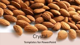  Presentation with almonds - Cool new PPT theme with almonds on white background backdrop and a gold colored foreground