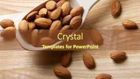  Presentation with almonds - PPT layouts consisting of almonds on wooden background background and a tawny brown colored foreground