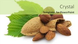  Presentation with almonds - Presentation having almonds-with-filbert background and a yellow colored foreground