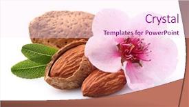  Presentation with almonds - Slides consisting of almonds with flower background and a pink colored foreground