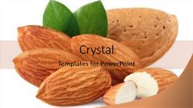  Presentation with almonds - Audience pleasing presentation theme consisting of almonds with kernels use it backdrop and a red colored foreground