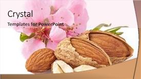  Presentation with almonds - Amazing PPT theme having almonds with pink flowers backdrop and a lemonade colored foreground