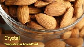  Presentation with almonds - Slides consisting of almonds background and a tawny brown colored foreground