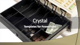  Presentation with cash - Presentation theme having almost empty cash register symbolic background and a wine colored foreground