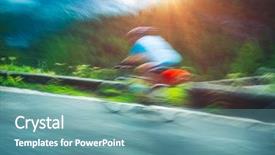  Presentation with finish line - Slide deck having almost on the finish line background and a teal colored foreground