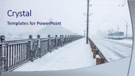  Presentation with traffic - PPT theme having almost traffic free snow covered background and a sky blue colored foreground