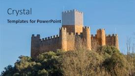  Presentation with castle - Audience pleasing PPT theme consisting of almourol-castle-is-a-medieval backdrop and a light blue colored foreground