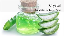  Presentation with cosmetic - Cool new slide deck with aloe gel in the cosmetic backdrop and a light gray colored foreground