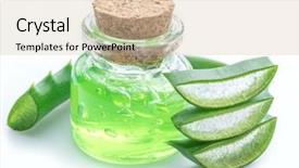  Presentation with aloe vera gel - Audience pleasing slide deck consisting of aloe gel in the cosmetic backdrop and a soft green colored foreground