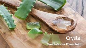  Presentation with aloe vera gel - Presentation theme enhanced with aloe leaves and aloe gel background and a coral colored foreground
